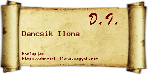 Dancsik Ilona névjegykártya