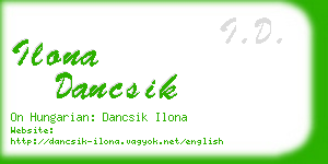 ilona dancsik business card